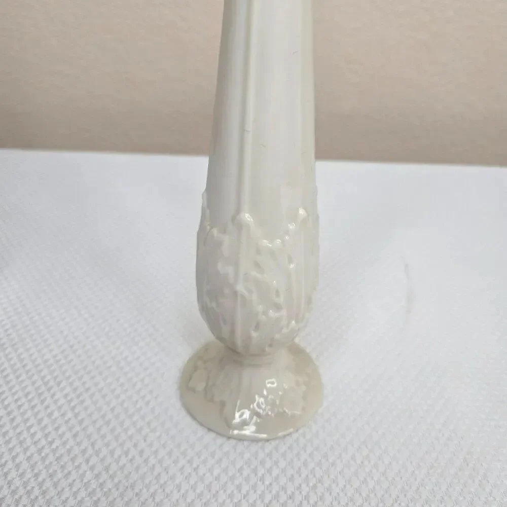 Vintage Lenox Ivory Porcelain Bud Vase Raised Floral Design 11